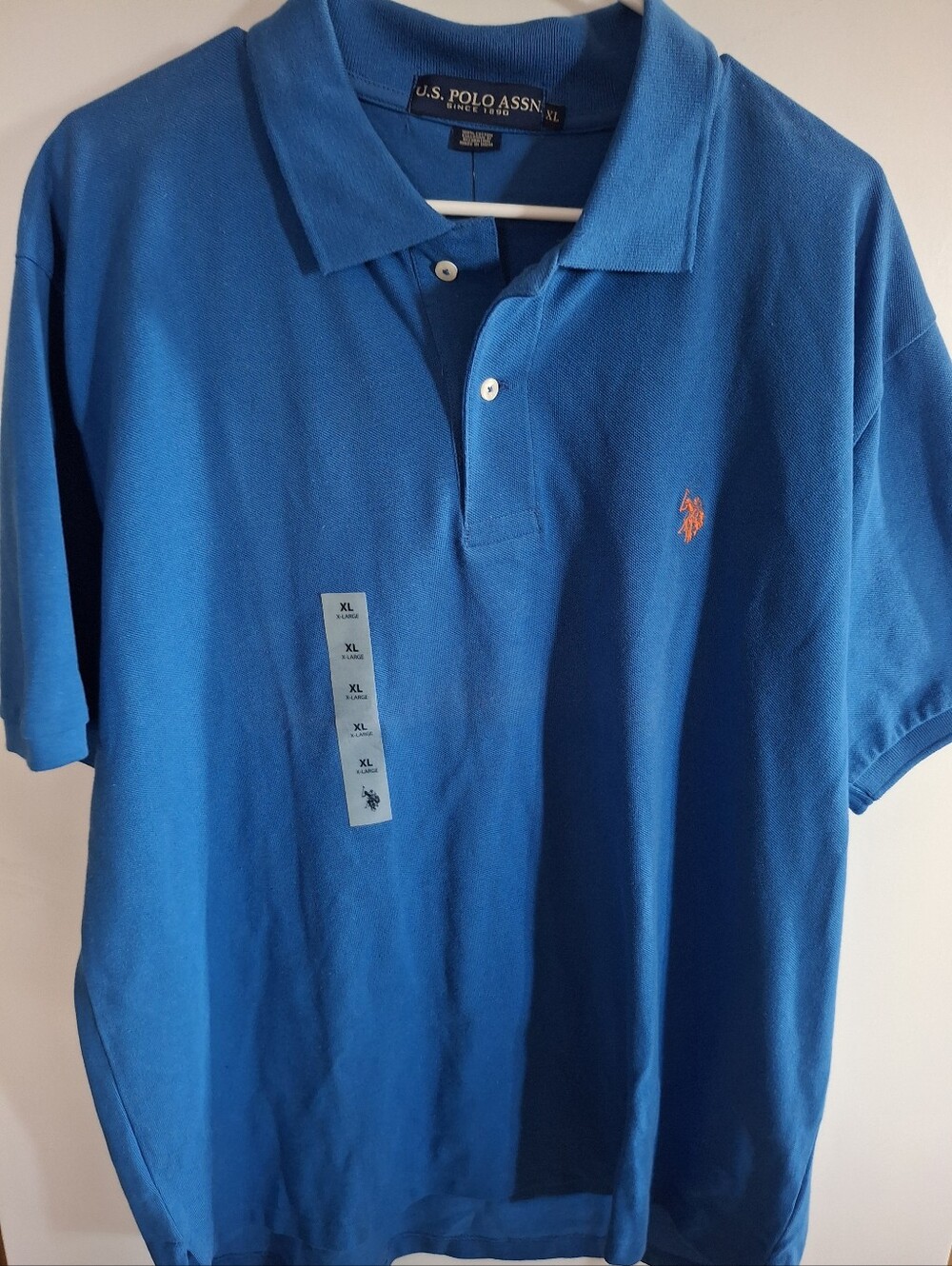 U.S. Polo Assn. Men's Royal Blue Polo with Orange Logo